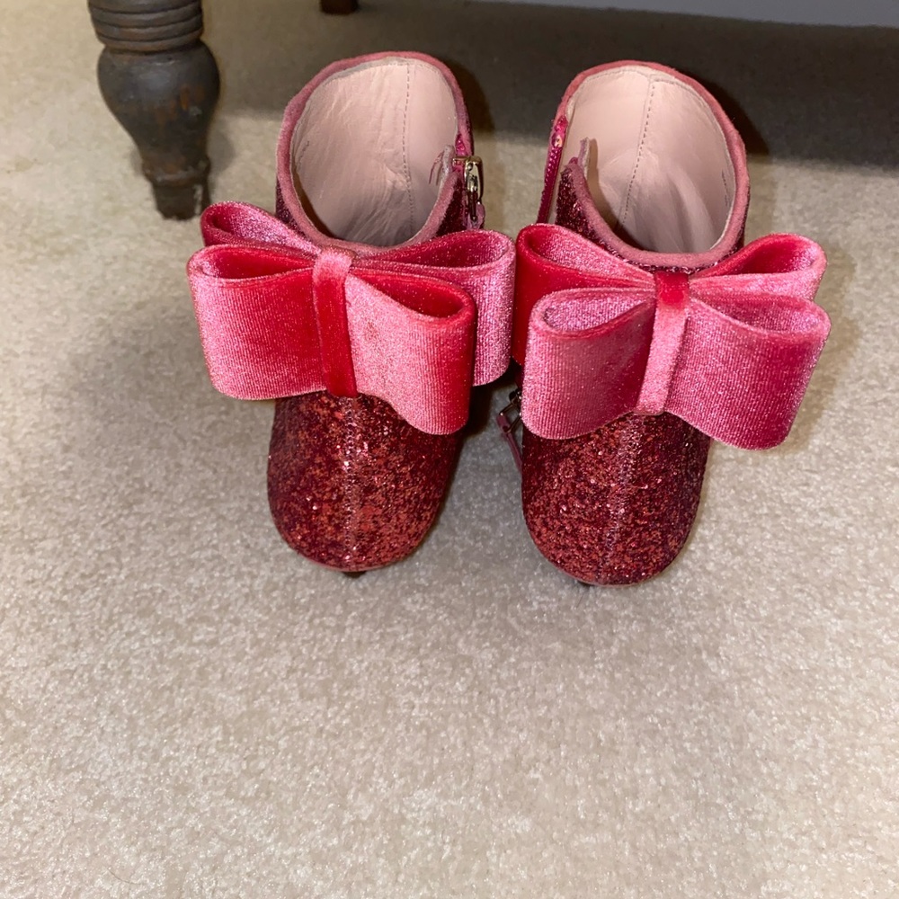 Kate Spade Pink Sparkle Boots EUC size 8